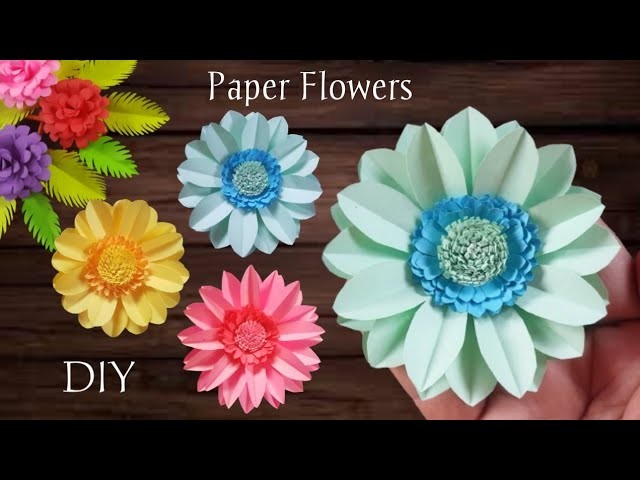 របៀបធ្វើផ្កាក្រដាស់.How To Make Easy And Beautiful PAPER FLOWERS. DIY PAPER FLOWER. Paper Craft.