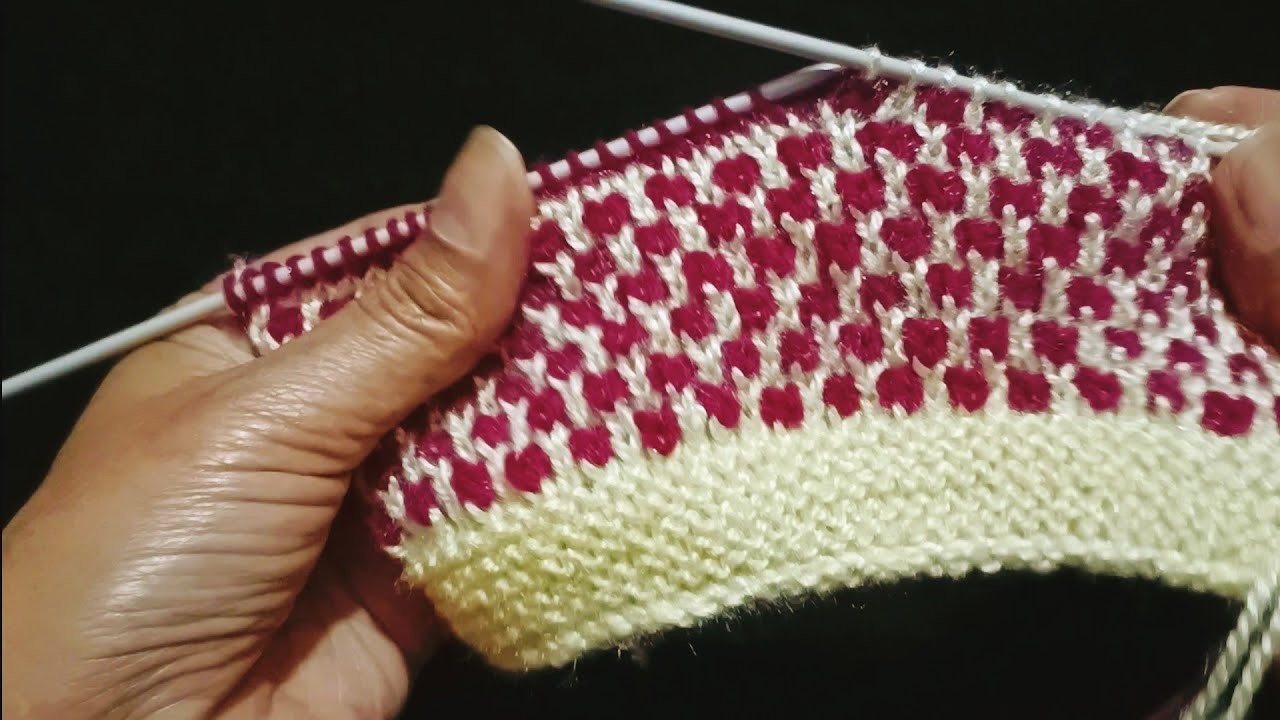 Two colours knitting design for sweater.New knitting pattern ????#createwithkrishna #knitting #yt