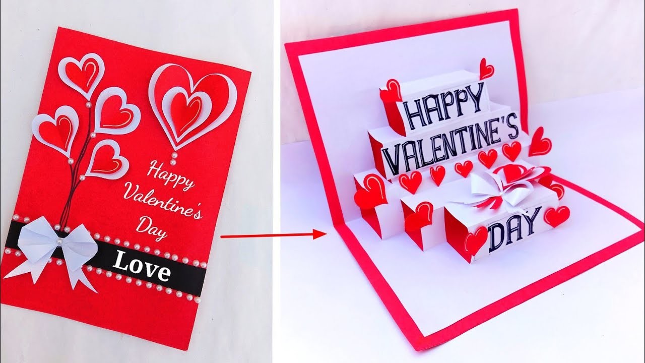 Valentine's day Card Ideas.Handmade Greeting Card.How to make valentine's day card