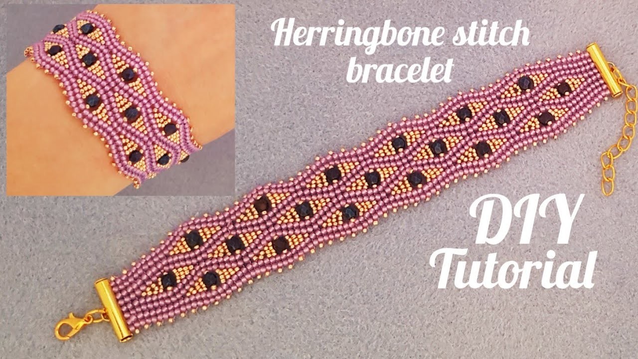 Wave bracelet.Winding bracelet.Herringbone stitch.Easy jewelry making at home.Diy Beading