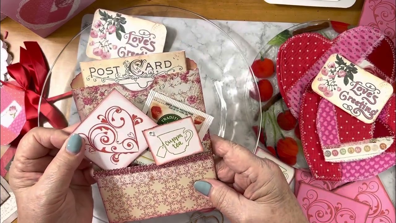 3sided Valentine’s Day card inspired by my patchwork stitch heart