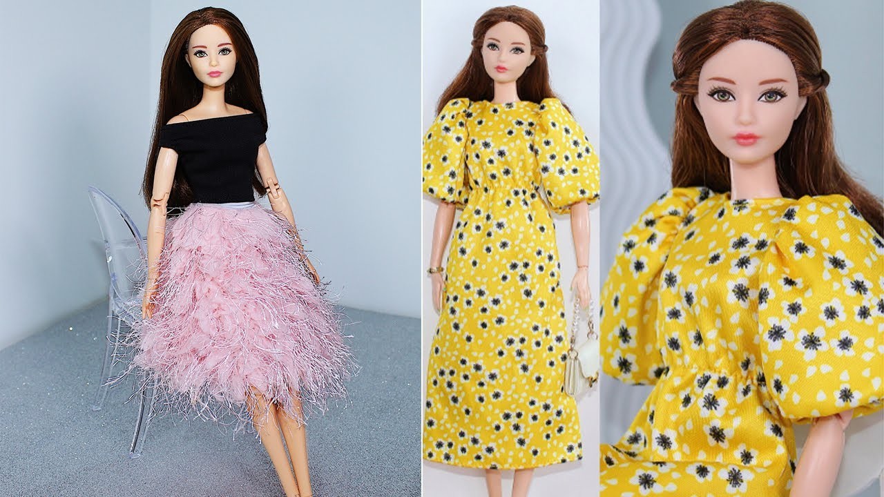 4 DIY Doll Dress making easy | How to make Dress for Barbie | Barbie Dress Making | Any one can do