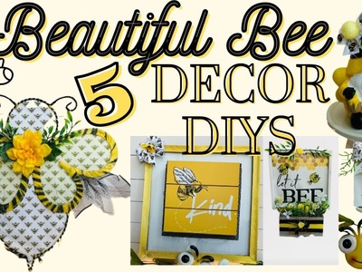 5 BEE DECOR DIYS | 5 SPRING HOME DECOR IDEAS | 5 DOLLAR TREE BEE & HONEY CRAFTS | Sun's Arts