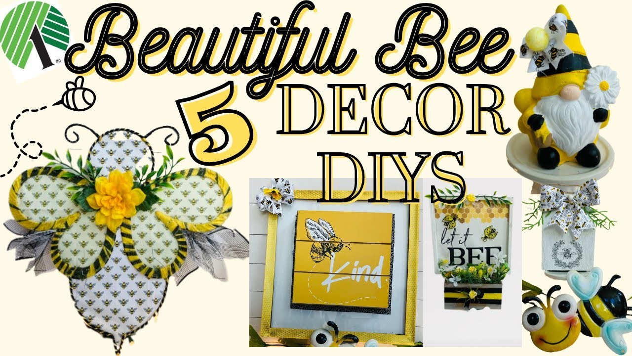 5 BEE DECOR DIYS | 5 SPRING HOME DECOR IDEAS | 5 DOLLAR TREE BEE & HONEY CRAFTS | Sun's Arts