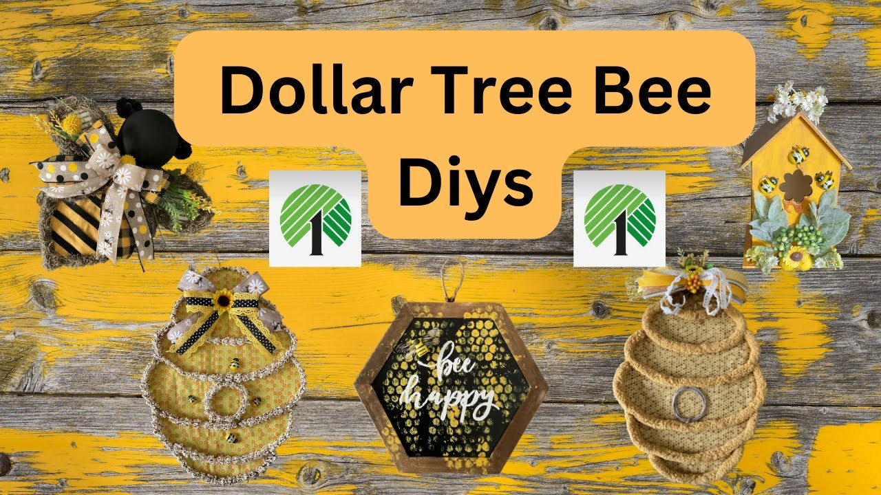 5 Dollar Tree Bee DIYs. EASY Bee Decor. 3 Dollar Tree Bee Wreaths. Un-Bee￼-Wreathable Bee DIYs.