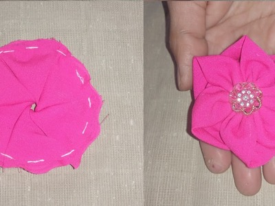 Beautiful Handmade Fabric Flower.DIY Fabric Flower Making Idea.Kapray Ka Phool Bnany Ka Aasan Tariqa