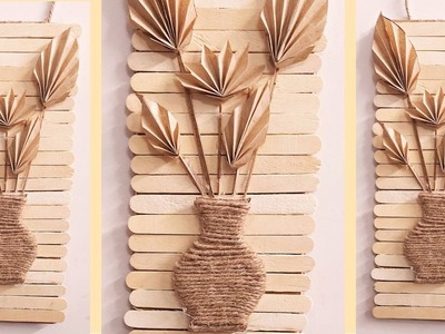 Beautiful!!.  Home Decor Wall Hanging Ideas | Wall Decoration Ideas using Popsicle. Ice Cream Stick