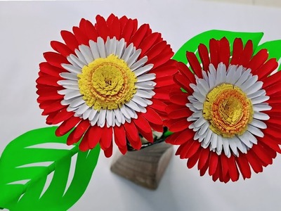 Beautiful paper flowers |paper craft for school |home decor |paper crafts with ks craftkill