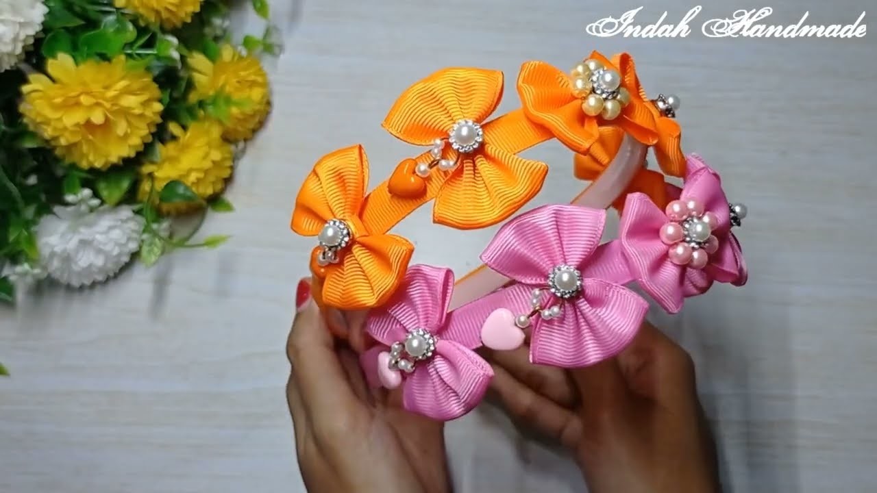 Beautifull headband || great idea for making ribbon headbands - DIY