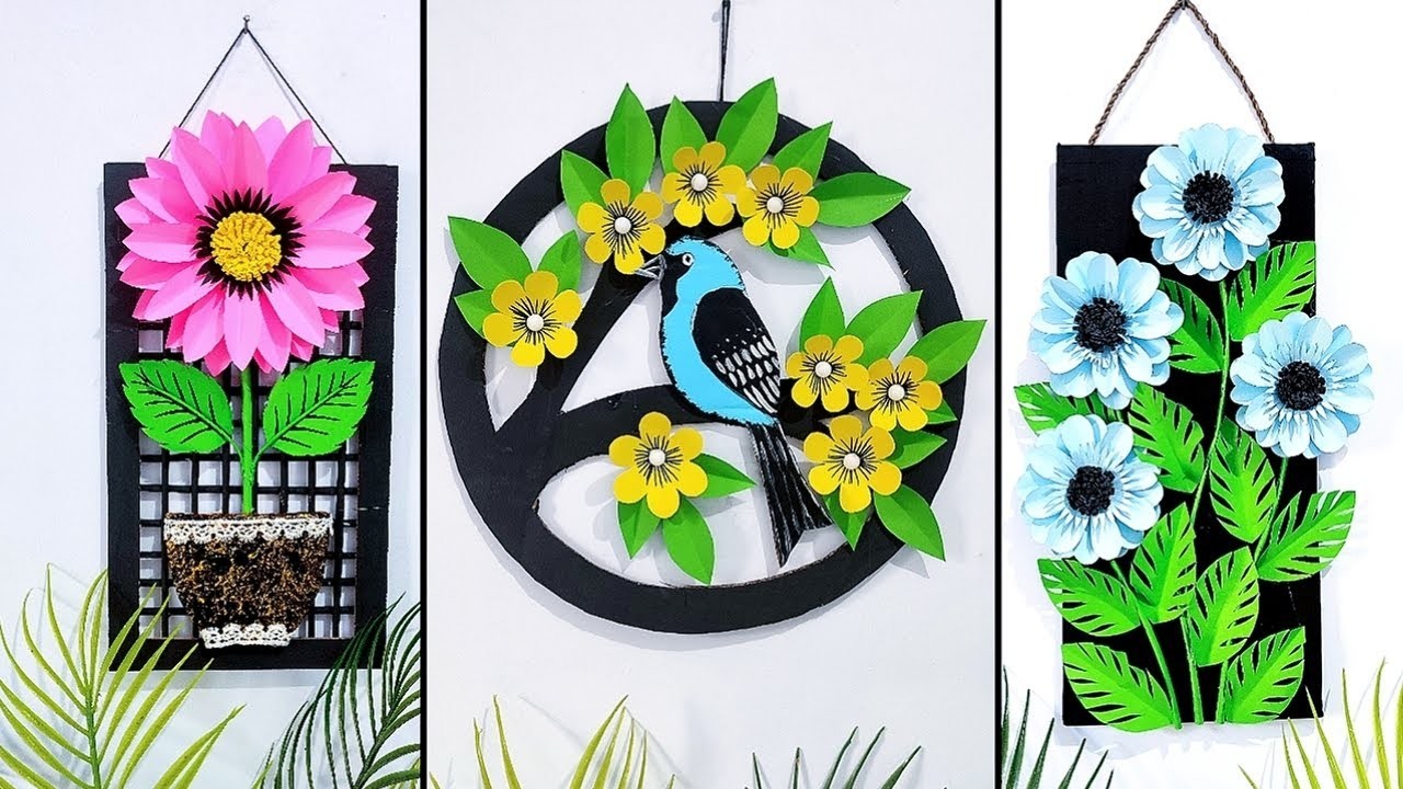 Best paper craft for home decor | Wall hanging craft ideas | Paper flower wall decor | Room decor