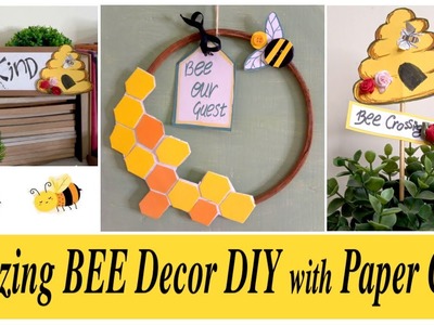 Create Unique Bee Wreath DIY & more BEE Spring Decor DIY with Paper Craft