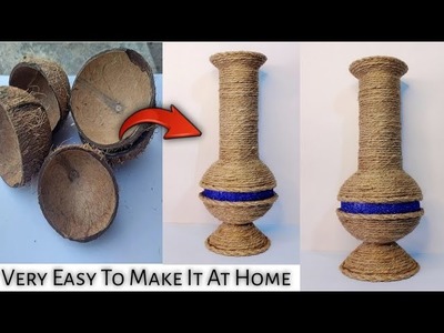 DIY: How To Make A Beautiful Flower Vase || How to Make A Flower Vase From Waste Materials.