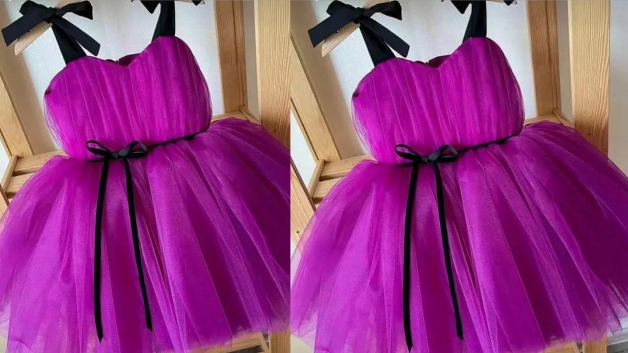 Diy kids stylish Frock Cutting and Stitching Full Tutorial in Just 10 minutes