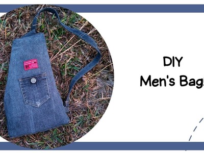 DIY Men's Bag Out of Scrap Denims. Sling Bag. CrossBody Bag. Waist Bag. Upcycling Denims Ideas????