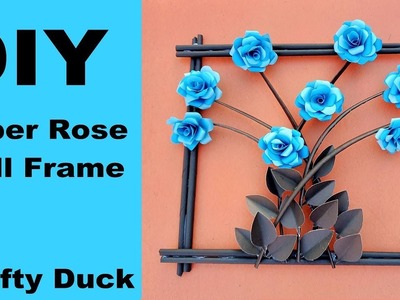 DIY Paper Rose Flower Wall hanging | Rose Wall Hanging Craft - Paper Rose | Crafty Duck