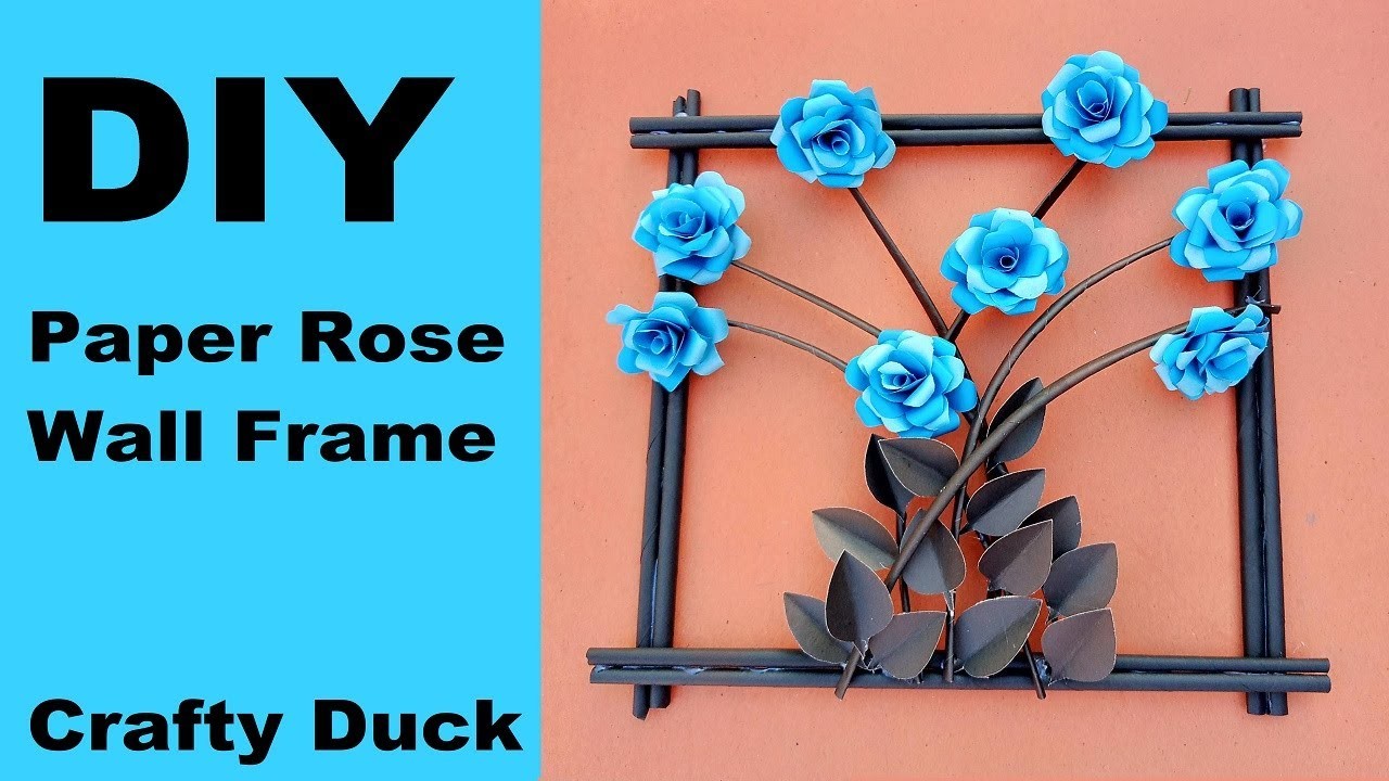 DIY Paper Rose Flower Wall hanging | Rose Wall Hanging Craft - Paper Rose | Crafty Duck