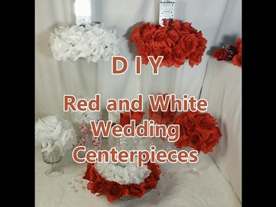 DiY Red and White Wedding centerpieces