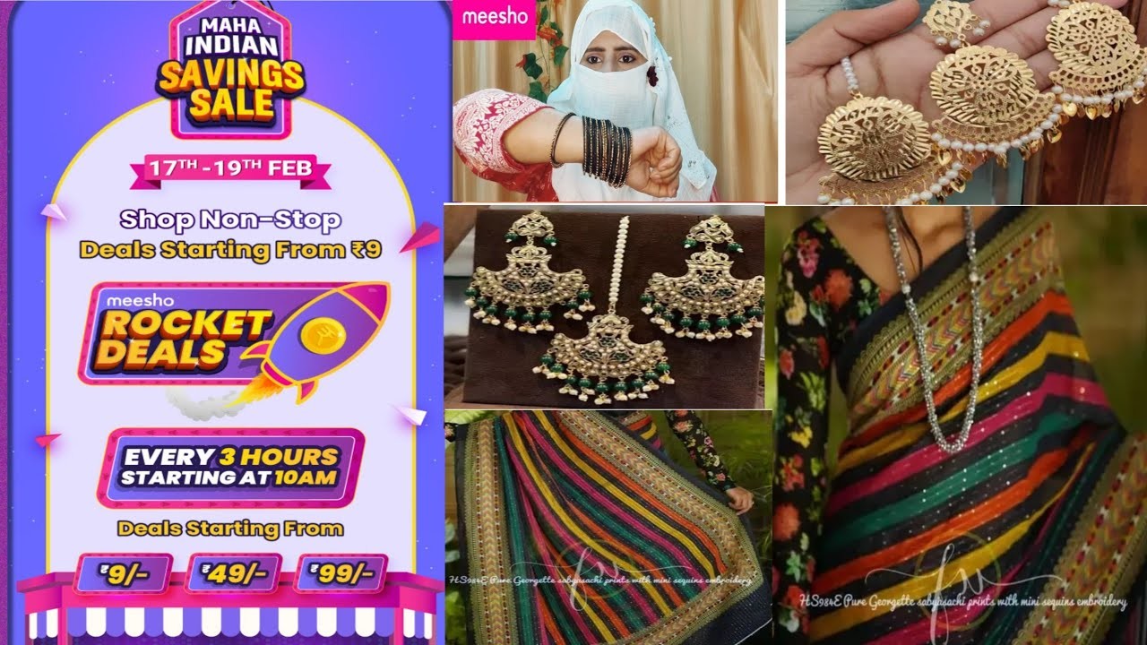 ????Don't miss this deal ???? ????Meesho jewellery & saree ????. ????wedding earrings. metel bangals ????️