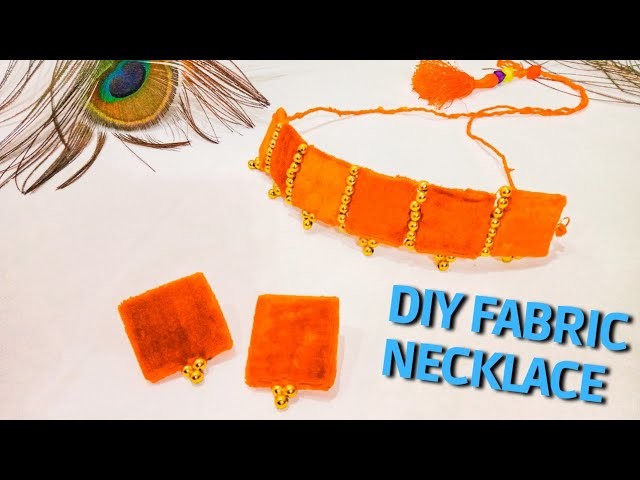Handmade Fabric Chokar and Earrings Full Tutorial. How to Make Chokar Necklace using Fabric