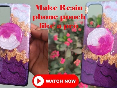 How to make beautiful resin phone pouch that makes you cool Dollars #resinart #resin #dollar