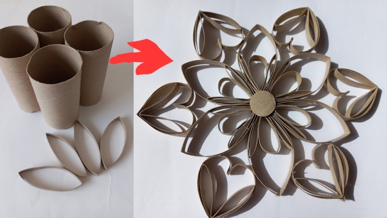How to make paper snowflake from toilet paper roll| home decor