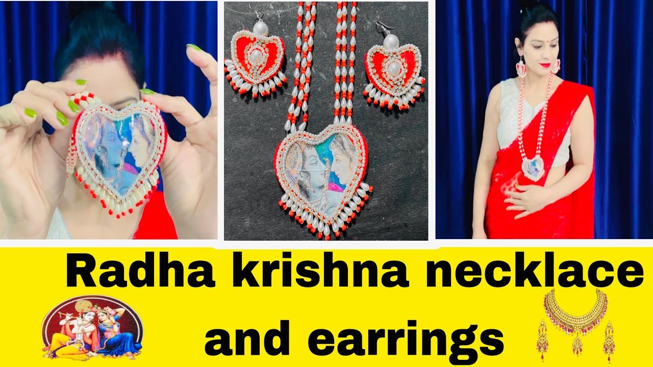 How to make Radha Krishna pendant and earrings with photo DIY ||RAJNI INNOVATIVE #viral #trending