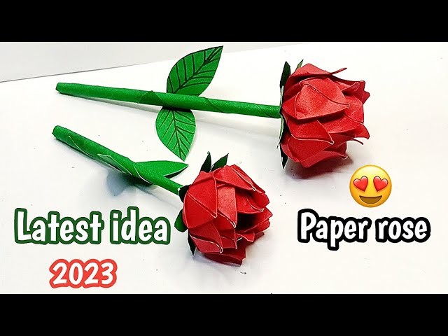 How to make Realistic, Easy paper Roses. Paper flower Diy. Rose Flower making.@aashuartcraft2528