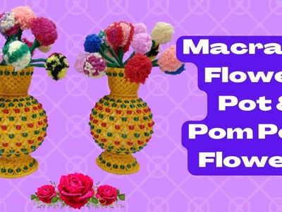 Macrame Flower Pot with flowers PART 2
