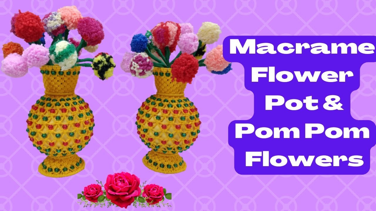 Macrame Flower Pot with flowers PART 2