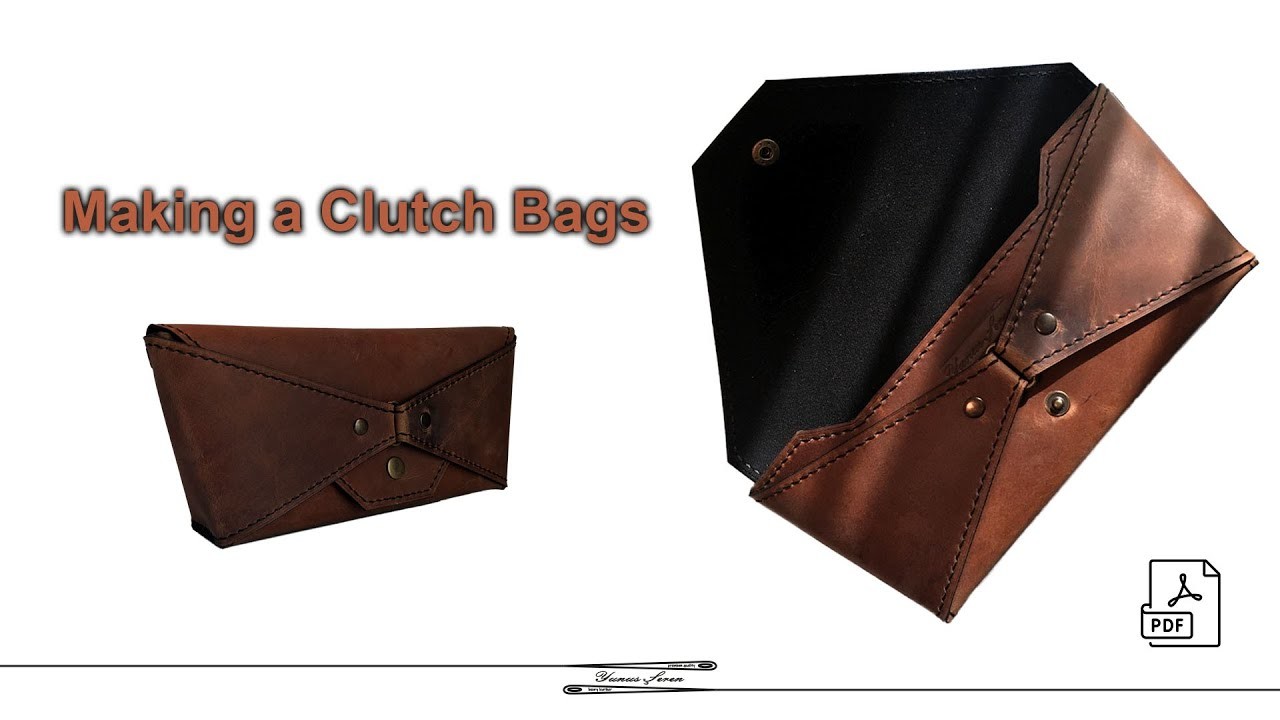 Making a Clutch Bag. PDF Pattern,  @yunusseren  #asmr #diy #leathercraft