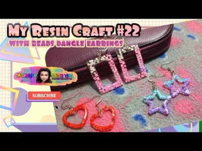 My Resin craft #22 | with beads dangle Earrings @jiuvmyerstudiovlog#youtube #viral #subscribe #resin