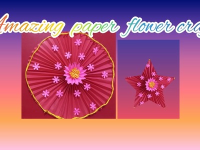 Paper flower craft #diypaper craft #walldecor Ideas