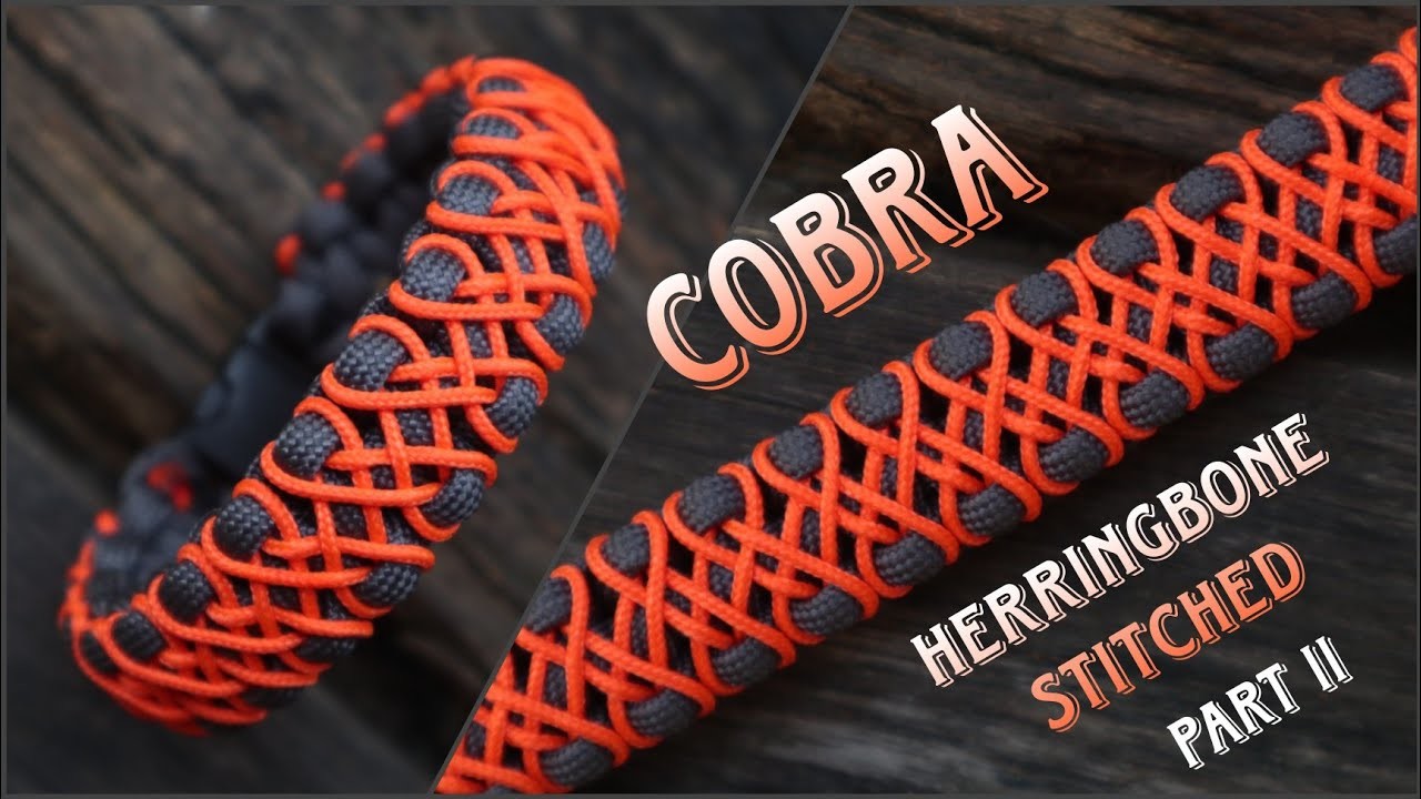 [PART 2] HOW TO MAKE COBRA KNOT WITH HERRINGBONE STITCHED PARACORD BRACELET, EASY PARACORD TUTORIAL