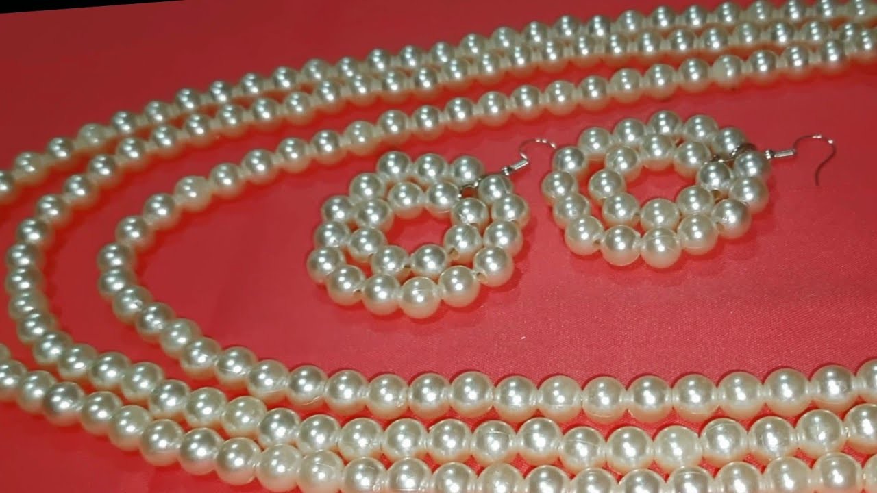 Pearl necklace idea at home beautiful necklace design @craftrsm