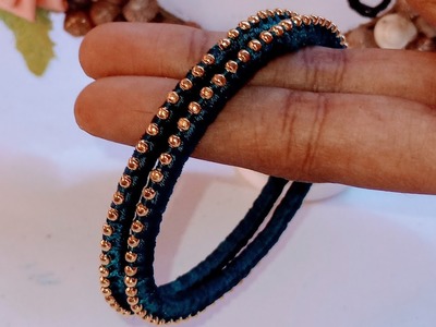 Simple silkthread bangles making#silkthreadbanglesmaking#silkthreadjewelry#bangles
