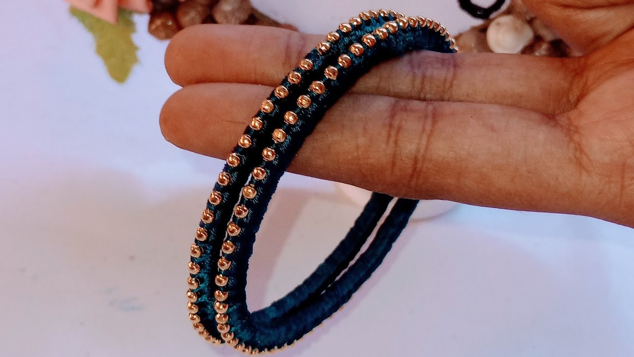 Simple silkthread bangles making#silkthreadbanglesmaking#silkthreadjewelry#bangles