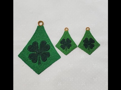 St Patrick's Day Triangle Clover Earrings and Pendant Instructional Video