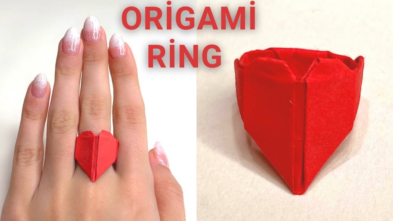 Valentine's Day Craft: Origami Heart Ring.How to Make an Origami Heart Ring