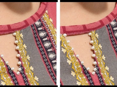 Very stylish and beautiful neck line design cutting and stiching.Latest neckline stiching