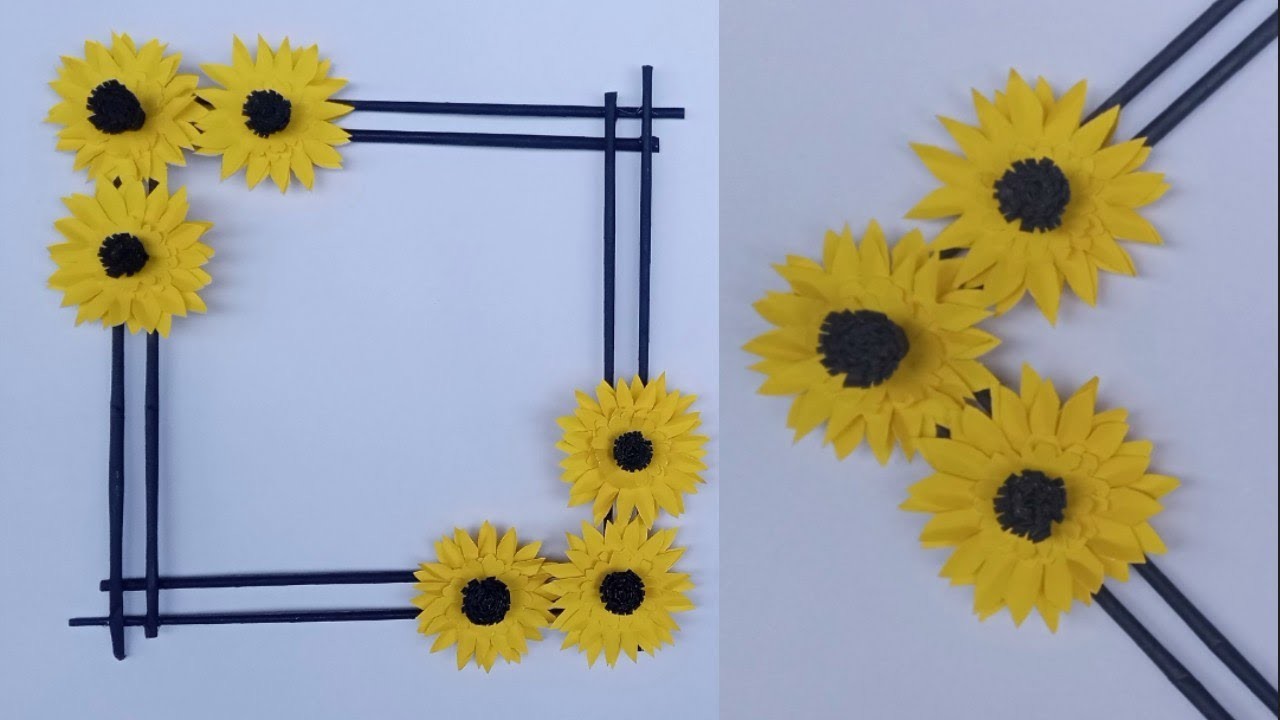 Wallmate. Paper wallmate. Paper wall hanging. Wall hanging craft ideas. sunflower paper craft