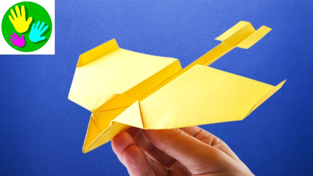 AIRPLANE WITH TAIL  - how to make a paper airplane that flies for a long time. Without glue