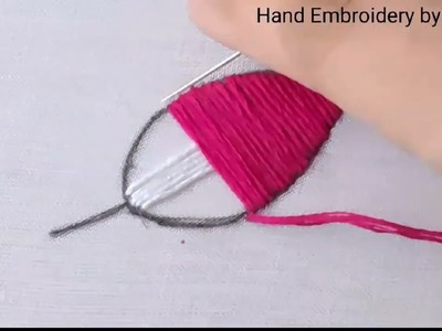 Amazing pink leaf embroidery design|latest hand embroidery @handembroiderybyjanki6441