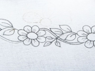 Beautiful Border Line Flower Hand Embroidery Stitches | Easy Flower Embroidery Stitches By Hand