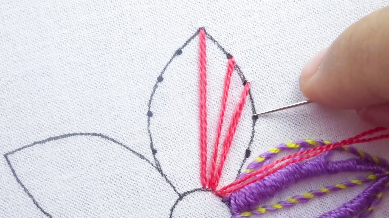 Beautiful Flower Hand Embroidery Tutorial, Super Flower Hand Embroidery Design For Beginner