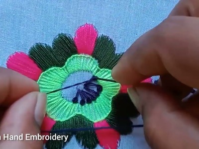 Beautiful hand Embroidery Most Unique Colorful flowers Embroidery Designs tutorial