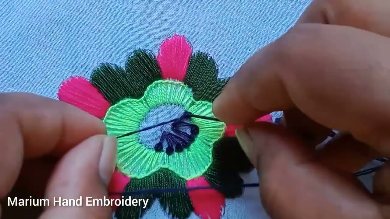 Beautiful hand Embroidery Most Unique Colorful flowers Embroidery Designs tutorial