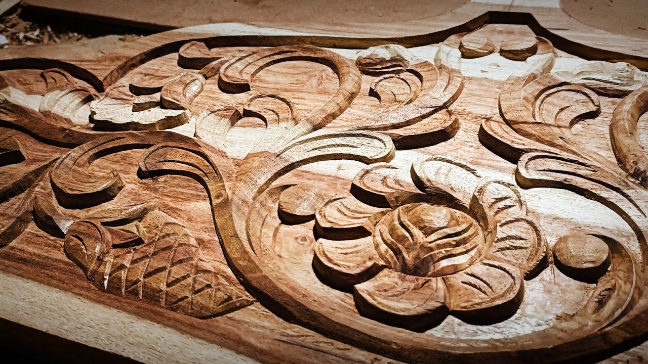 Bed Front Design with Beautiful Rose ????Carving - Step-by-Step Tutorial"Diy Bed Disingn Carving how to
