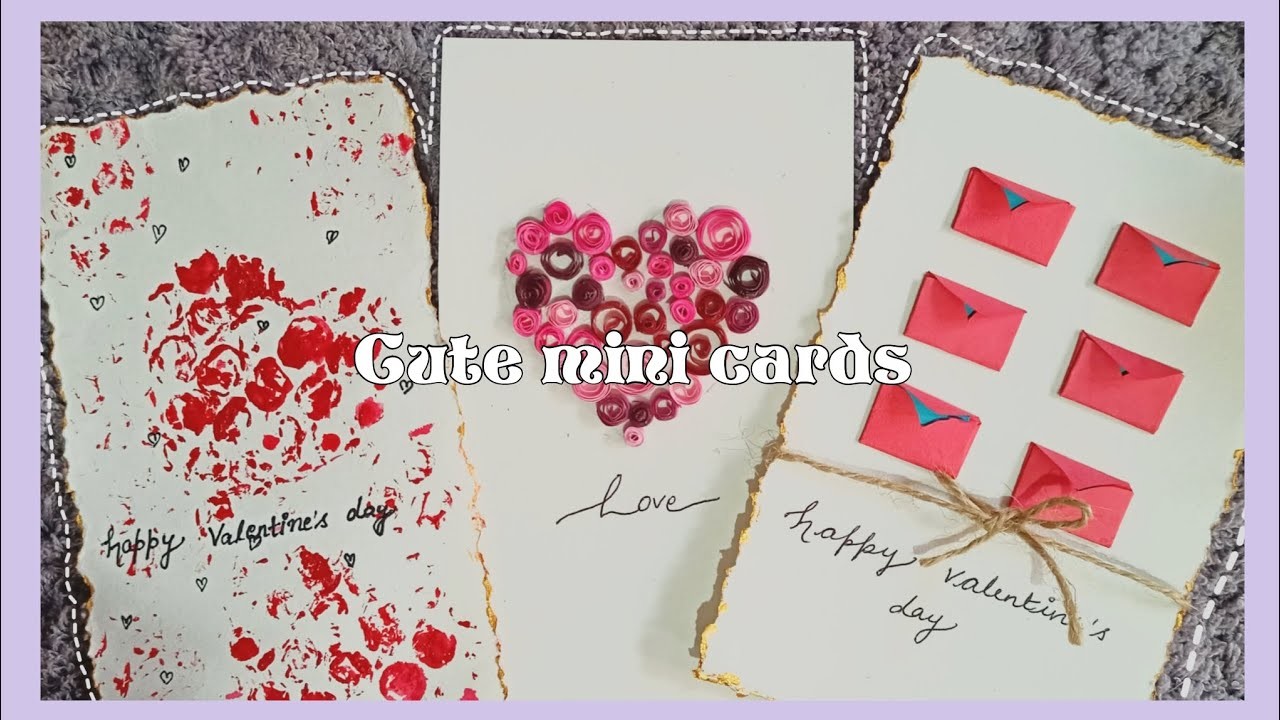 Bored ? then try this | cards for valentine's day | cute mini cards | quilling | easy card ideas |