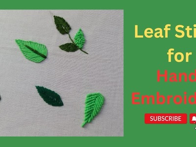 Different types of leaf stitch.hand embroidery tutorial #handicraft