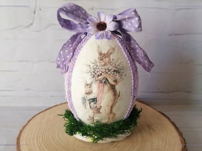 DIY- Easter craft idea using styrofoam eggs - decoupage Easter egg